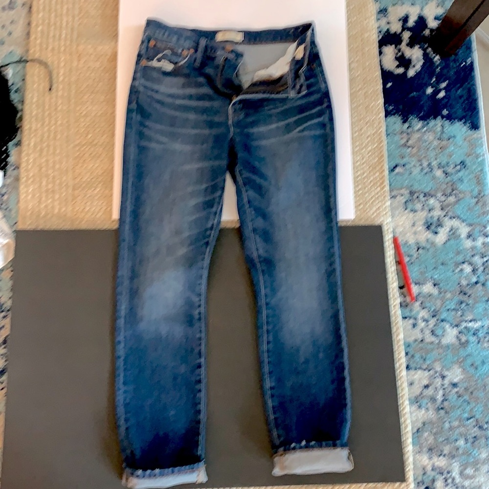Madewell high-rise boyfriend jean.